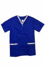 Bluza medic albastru electric -contrast cerculete
